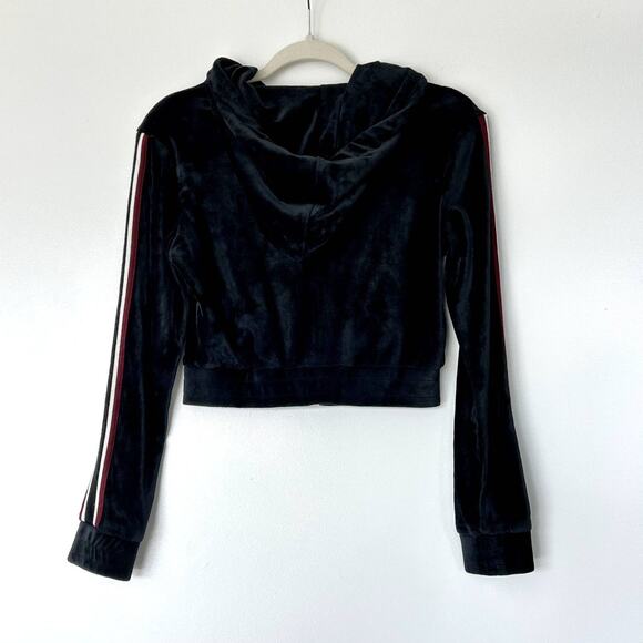 Manière De‎ Voir Black Velour Zip Hoodie Jacket Size 6 MDV Tracksuit Cropped Y2K - Picture 12 of 13